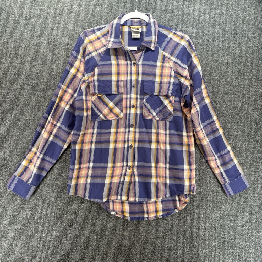 The North Face Shirt Womens S Purple Plaid Button Up Western Outdoor Grunge Boho